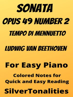 cover image of Sonata Opus 49 Number 2 Tempo di Menuetto Easy Piano Sheet Music
